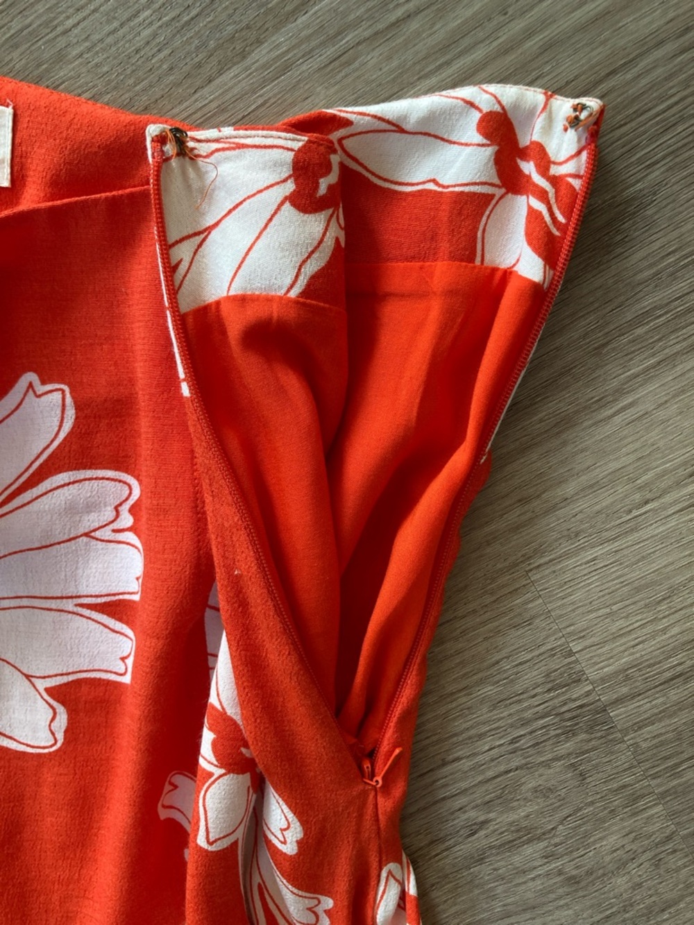 Anthropologie Maeve Maxi Skirt with orange and White Floral Print - Picture 3 of 6